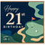 21st Birthday Card, Golf Themed Happy 21st Birthday Card