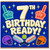 7th Birthday Card, Sports Cricket Design, Birthday Ready!