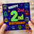 2nd Birthday Card, Robot Themed Happy 2nd Birthday Card