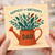 Dad Birthday Card - 'Happiest of Birthdays' Banner with Terracotta Watering Can and Foliage, Gardening Theme