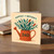 Dad Birthday Card - 'Happiest of Birthdays' Banner with Terracotta Watering Can and Foliage, Gardening Theme