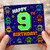 9th Birthday Card, Retro Pixel Robot Theme Birthday Card