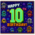 10th Birthday Card, Retro Robots Happy 10th Birthday Card
