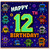 12th Birthday Card, Retro Robot Pixel Art Design