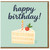 Happy Birthday Card - Cute Cake Slice with Candle and Cherry, Pastel Sprinkles Design