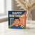 Football Birthday Card - Happy Birthday with Cartoon Player, Goal Net and Ball - Fun Sports Design for Football Fans, Boys, Men, Friends, Sons and Dads