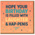 Funny Rude Birthday Card - Hope Your Birthday Is Filled With Laughter & Hap-Penis - Bold Coral Confetti Typography