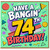 74th Birthday Card, Have a Bangin' 74 Birthday Retro Party Card