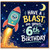 6th Birthday Card, Have a Blast Space Rocket Card