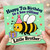 7th Birthday Card, Cute Bee Birthday Card