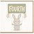 4th Birthday Card, Cute Rabbit Fourth Birthday Card
