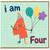 4th Birthday Card, I Am Four Birthday Card