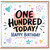 100th Birthday Card, One Hundred Today Happy Birthday Card