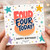 4th Birthday Card, Four Today Happy Birthday Card