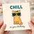 Cute Cat Birthday Card - 'CHILL on your birthday' Sunglasses Kitty with Flower Crown - Fun Design for Friends, Family, Him or Her