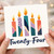 24th Birthday Card, Colourful Candle Design