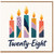28th Birthday Card, Colourful Patterned Candle Design