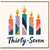 37th Birthday Card, Colourful Candles Thirty - Seven Card