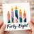 48th Birthday Card, Colourful Candles Forty - Eight Birthday Card