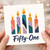 51st Birthday Card, Fifty - One Candles Design