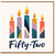 52nd Birthday Card, Fifty - Two Candle Design