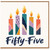 55th Birthday Card, Fifty - Five Candle Design Card