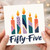 55th Birthday Card, Fifty - Five Candle Design Card