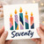 70th Birthday Card, Seven Candles Seventy Card