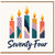 74th Birthday Card, Colourful Candles Seventy - Four Card