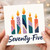 75th Birthday Card, Colourful Candles Design