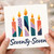 77th Birthday Card, Seventy - Seven Birthday Card with Colourful Candles