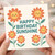 Happy Birthday Sunshine Card - Cute Smiling Flower Daisies Illustration, Cheerful Floral Birthday Greeting for Her, Him, Friend or Child