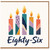86th Birthday Card, Eighty - Six Birthday Card, Colourful Candle Design