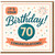 70th Birthday Card - It's Your Birthday! Teal Balloon and Confetti Design with Congratulations Banner