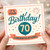70th Birthday Card - It's Your Birthday! Teal Balloon and Confetti Design with Congratulations Banner