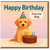 Funny From The Dog Birthday Card - Cute Party Hat Pup with Cake and Candles - Happy Birthday from the dog - For Owners and Pet Lovers
