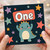 1st Birthday Card, Cute Dinosaur One Birthday Card