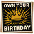 Own Your Birthday Crown Greeting Card, 145mm x 145mm, Black and Gold, Bold Typography, Fun Empowering Birthday Card, Includes Kraft Envelope