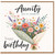 Aunty Birthday Card, Happy Birthday You're Wonderful Floral Bouquet Card