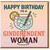 Funny Birthday Card for Her - Happy Birthday to a GINDEPENDENT Woman Gin and Tonic Illustration with Lemon Slice and Stripy Straw