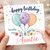 Auntie Birthday Card, Lovely Floral Balloon Design with Love