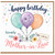Mother - in - Law Birthday Card, Lovely Happy Birthday Floral Balloon Card