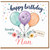 Nan Birthday Card, Lovely Nan Happy Birthday Balloon and Floral Design