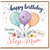 Step - Mum Birthday Card, Lovely Floral Balloon Happy Birthday Card for Step Mum