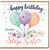 Step Sister Birthday Card, Lovely Happy Birthday Floral Balloon Card