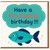 Fin-tastic Fish Birthday Card - Funny Ocean Pun with Teal Fish and Speech Bubble - Cute Sea-Themed Card for Kids, Friends or Family