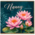 Nanny Birthday Card, Pink Water Lily Floral Happy Birthday Card