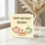 Happy Birthday Granny Card - Cute Tea, Coffee & Cake Illustration on Pastel Check Background - Sweet Card for Grandma/Granny/Nan/Nana