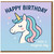 Unicorn Happy Birthday Card - Cute Pastel Unicorn with Stars and 'Have a Magical Day' Message, Fun Kids Birthday Card for Girls or Boys