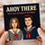 Funny Birthday Card - Ahoy There, Have the Strangest Birthday - Retro Nautical Sailor Duo Illustration on Dark Background, Great for Friends, Siblings or Colleagues